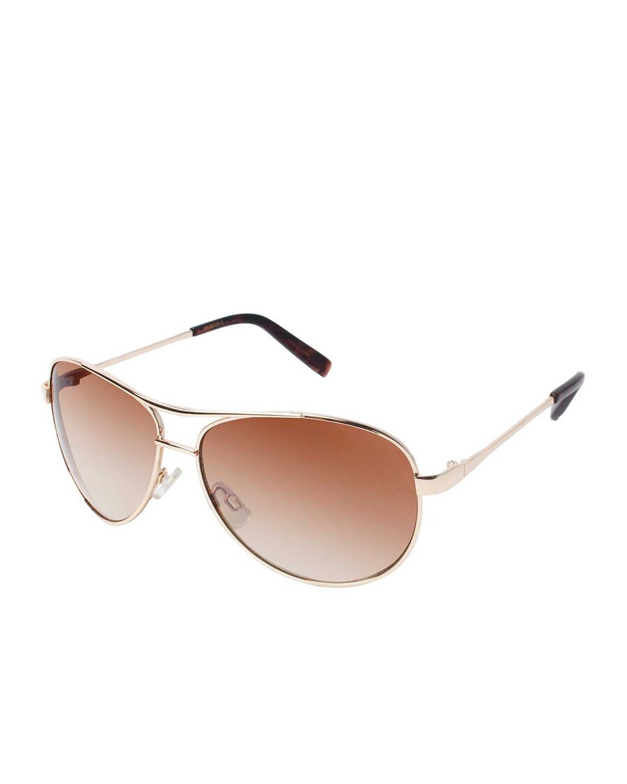 Jessica Simpson Iconic Aviator Pilot Sunglasses with Bifocal Readers in Gold