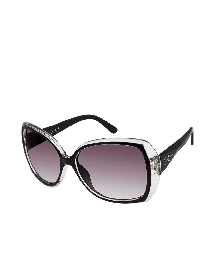 Jessica Simpson Oversized Butterfly Sunglasses with Bifocal Readers in Black