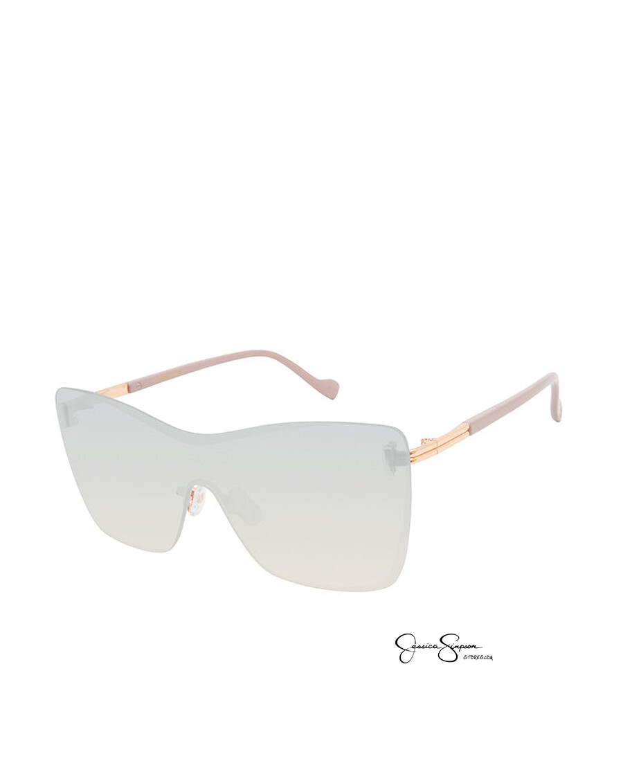 Jessica Simpson Glamorous Frameless Shield Sunglasses in Rose Gold