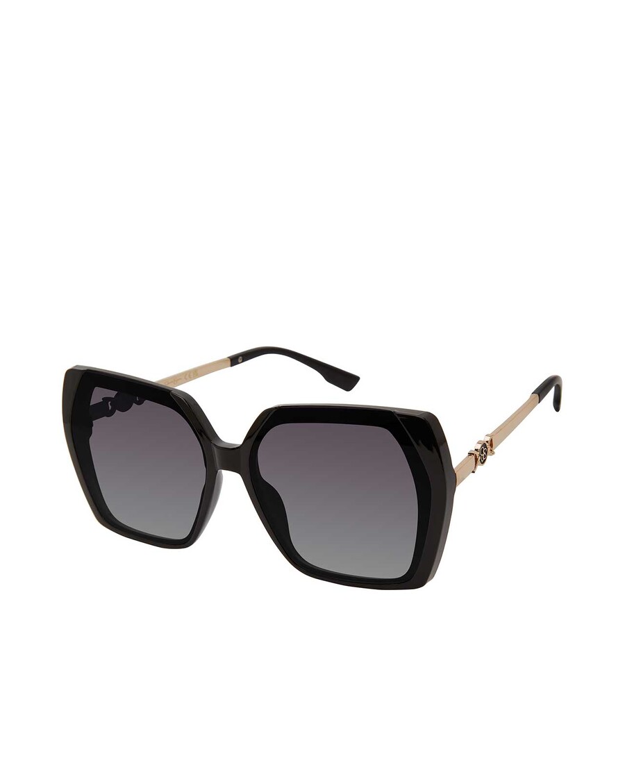 Jessica Simpson Geometric Metal Temple Sunglasses in Black