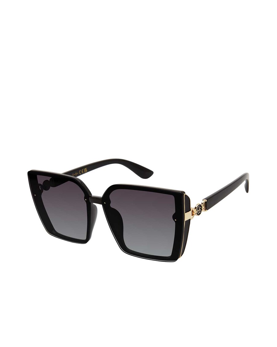 Jessica Simpson Square Side Shield Cat Eye Sunglasses in Black