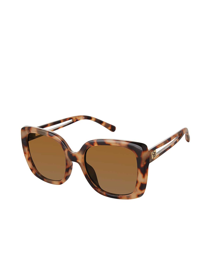 Jessica Simpson Glamorous Cat Eye Vented Temple Sunglasses in Tortoise