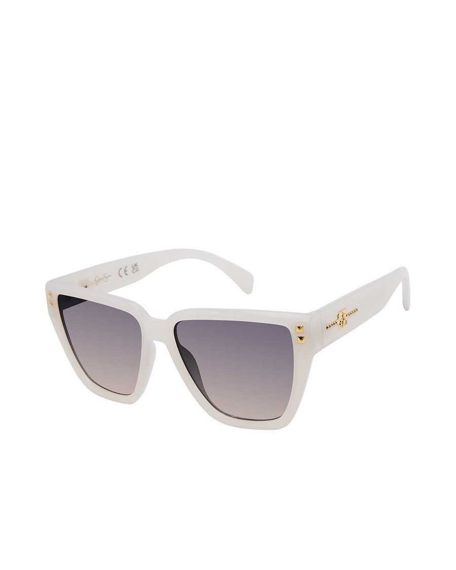 Jessica Simpson Star Studded Cat Eye Sunglasses in Cream