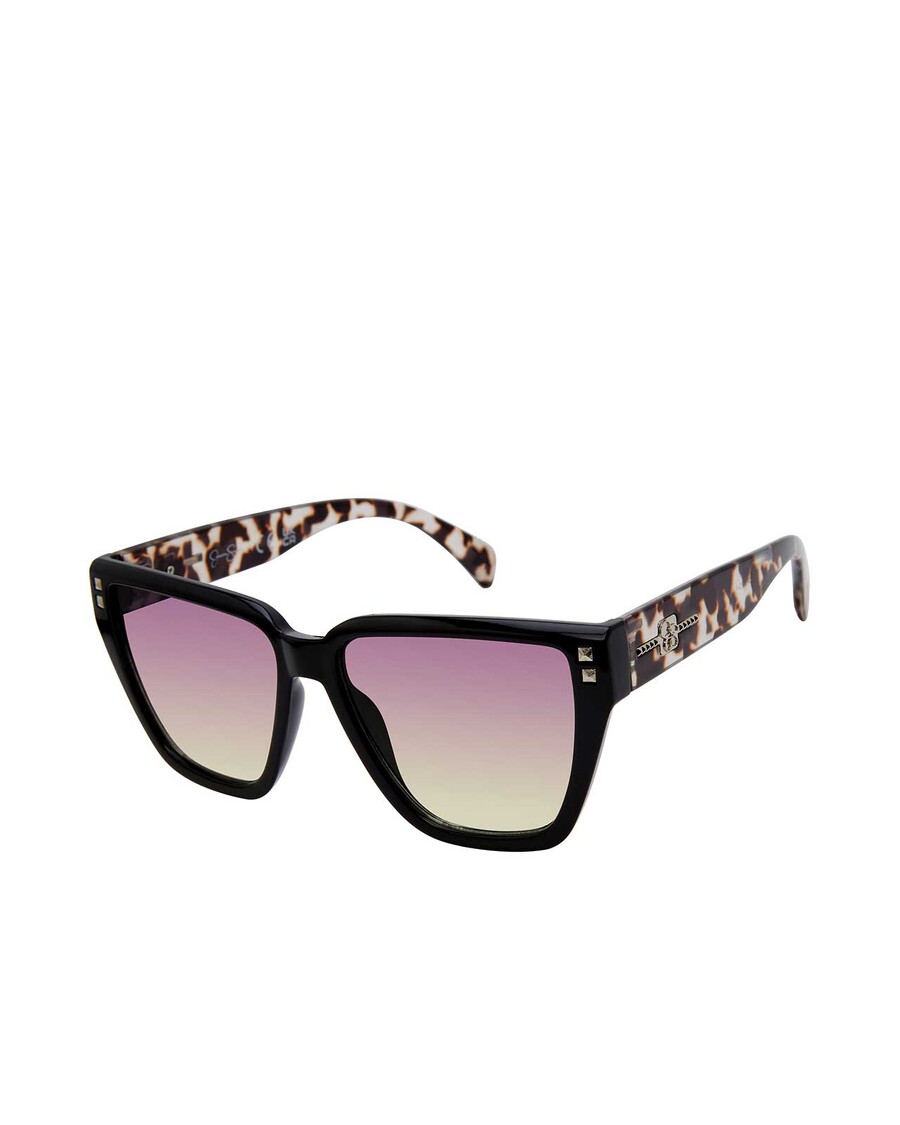 Jessica Simpson Star Studded Cat Eye Sunglasses in Black and Tortoise