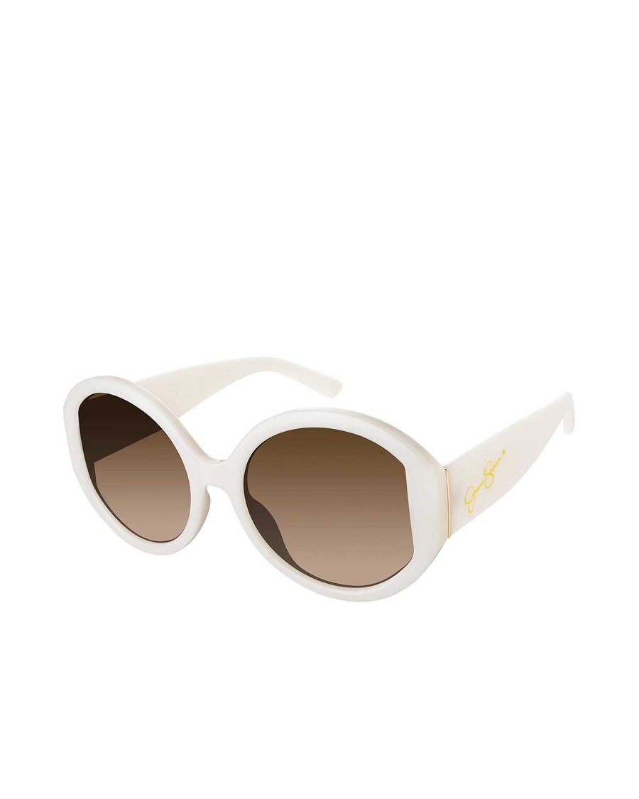 Jessica Simpson Oversized Round Sunglasses in Cream