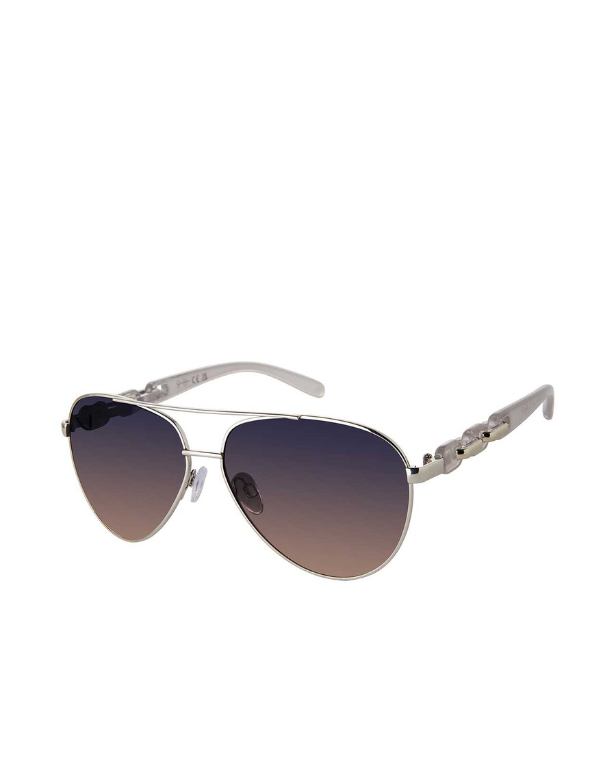 Jessica Simpson Metal Aviator Pilot Sunglasses in Silver