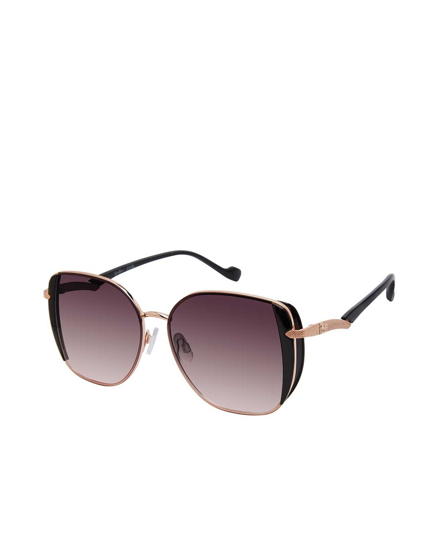 Jessica Simpson Metal Shield Butterfly Sunglasses in Rose Gold