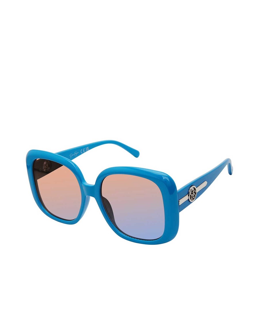 Jessica Simpson Retro Rectangular Sunglasses in Blue