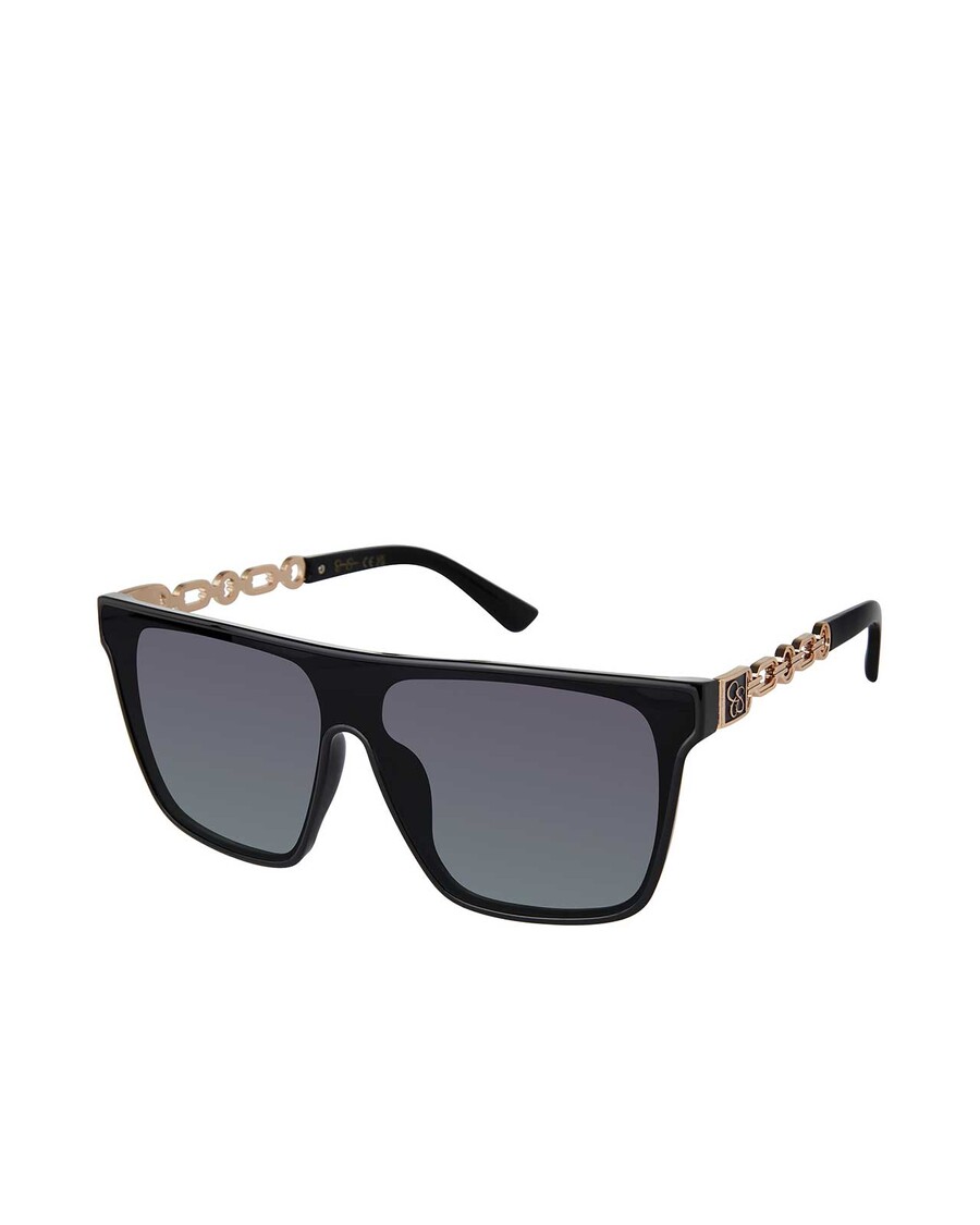 Jessica Simpson Metal Square Shield Sunglasses in Black