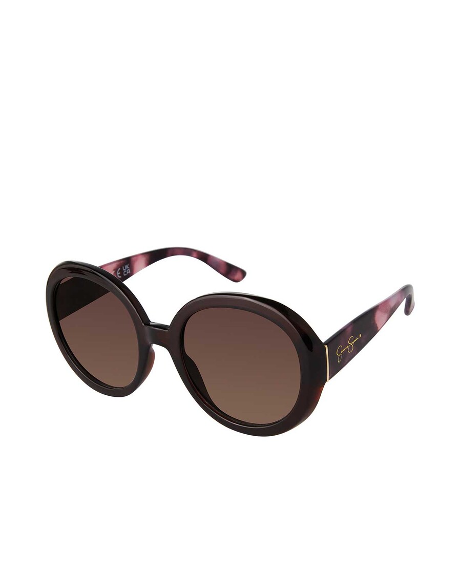 Jessica Simpson Oversized Fashionable Round Sunglasses in Tortoise