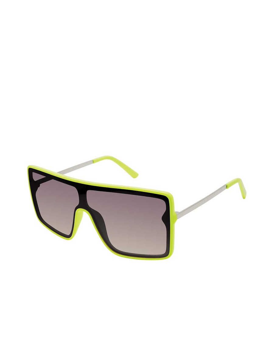 Jessica Simpson Square Shield Metal Temple Sunglasses in Yellow