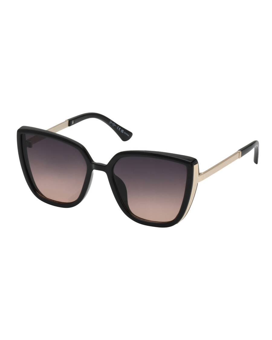 Jessica Simpson Cat Eye Sunglasses with Metal Temple in Black