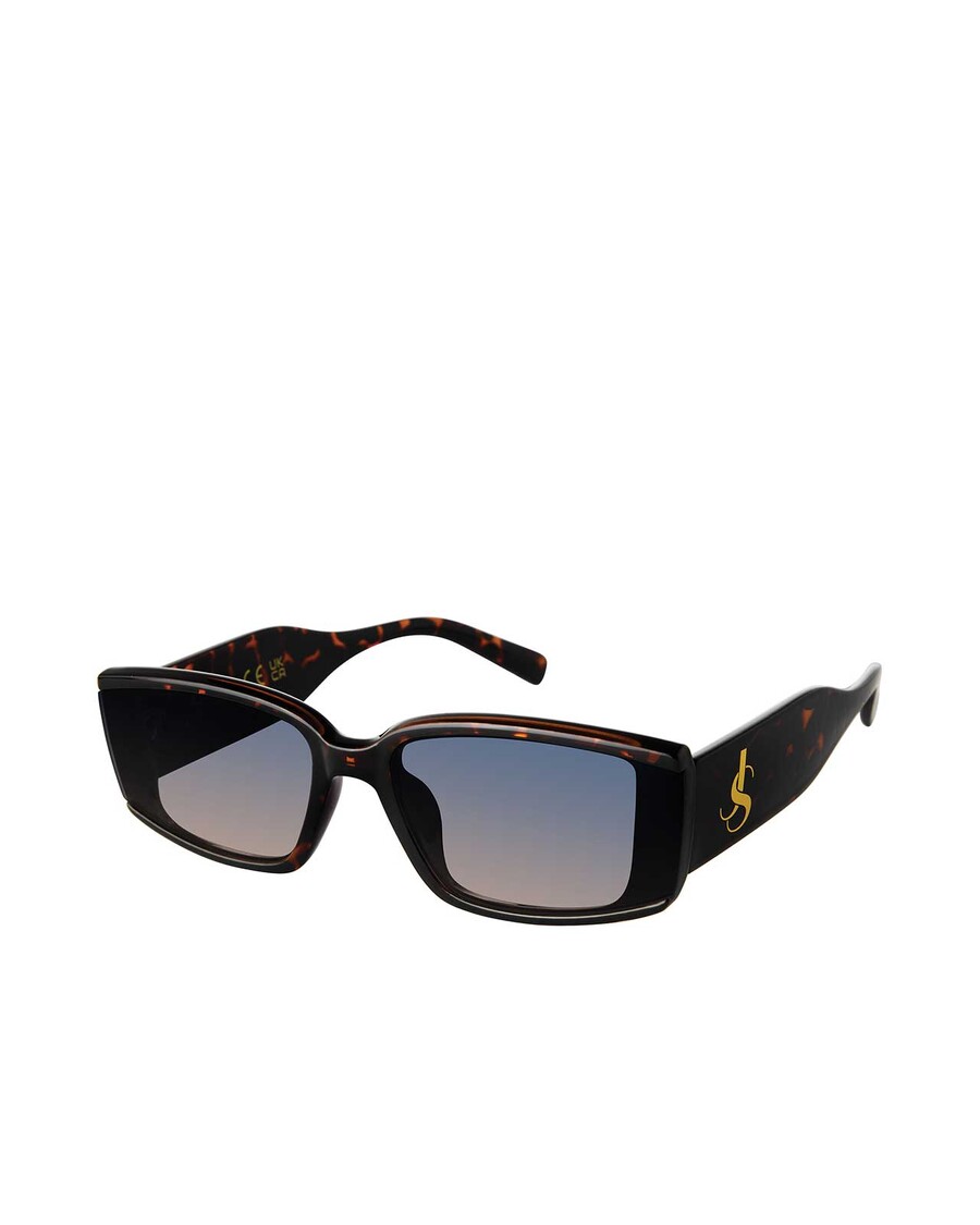 Jessica Simpson Modern Rectangular Sunglasses in Tortoise