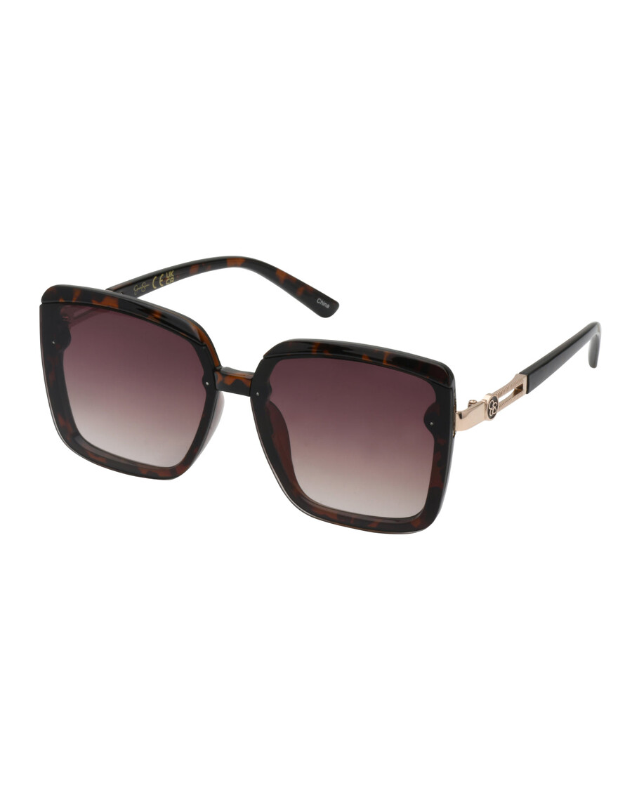 Jessica Simpson Oversized Fashionable Square Sunglasses in Tortoise