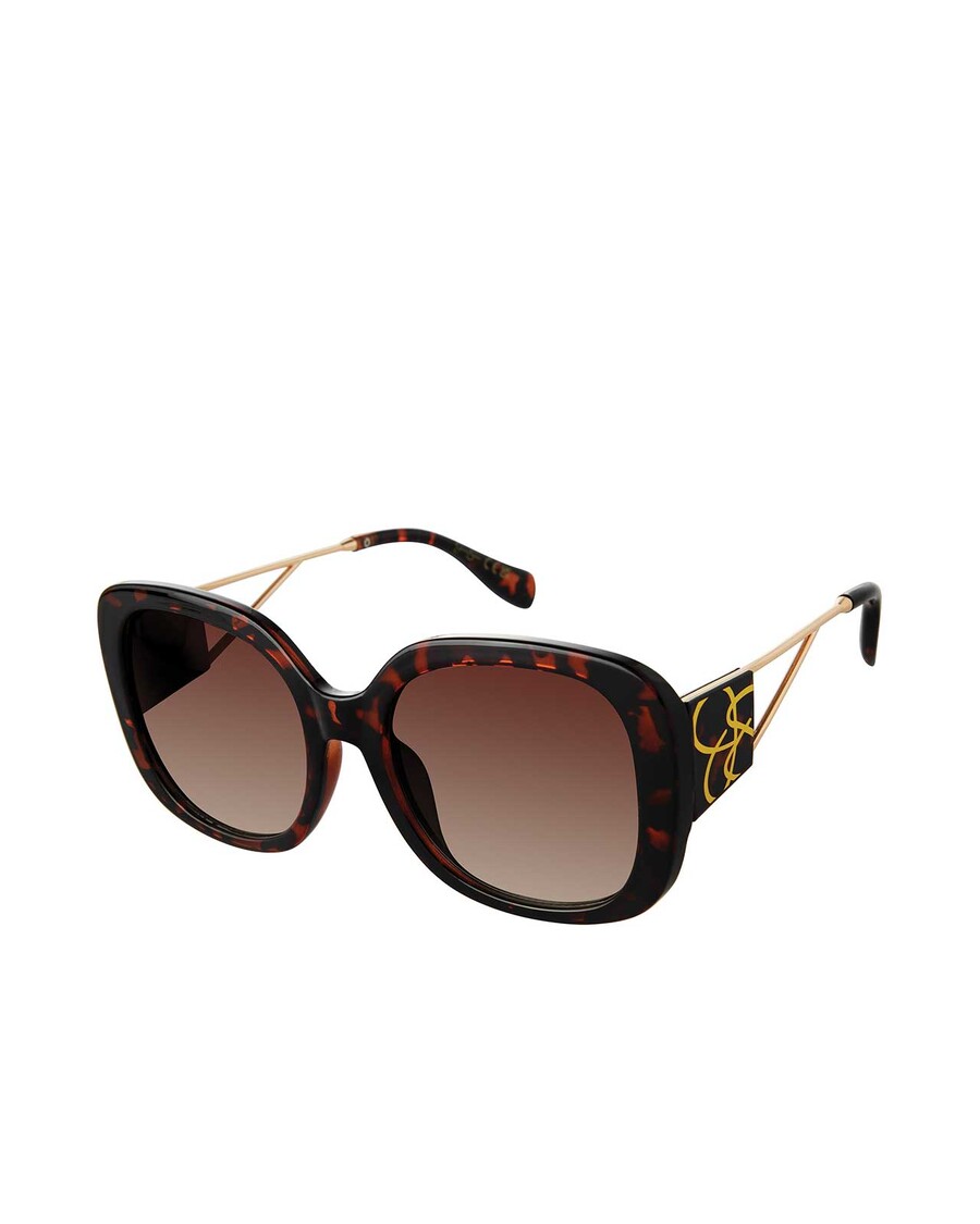 Jessica Simpson Oversized Oval Sunglasses in Tortoise