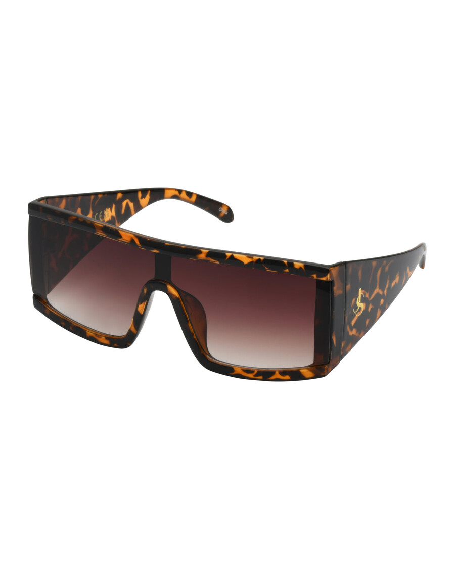 Jessica Simpson Modern Square Shield Sunglasses in Tortoise