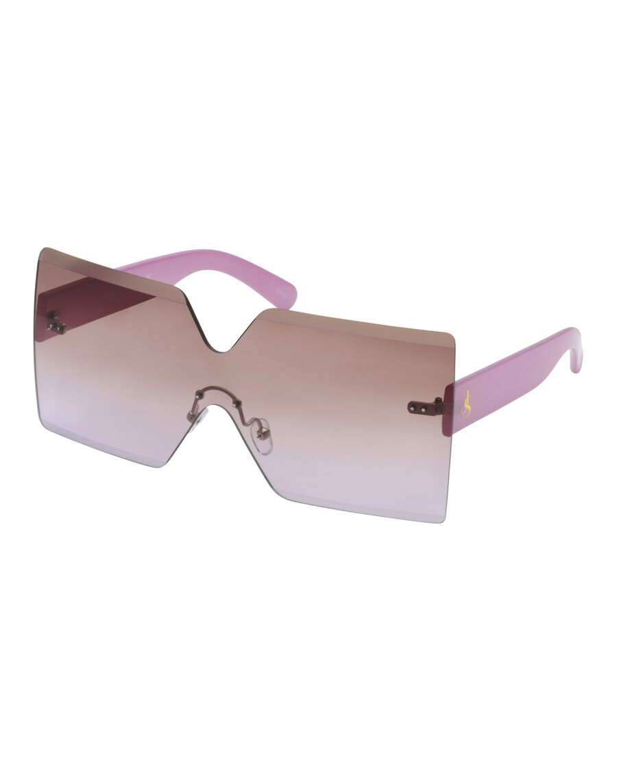 Jessica Simpson Frameless Shield Sunglasses in Mauve