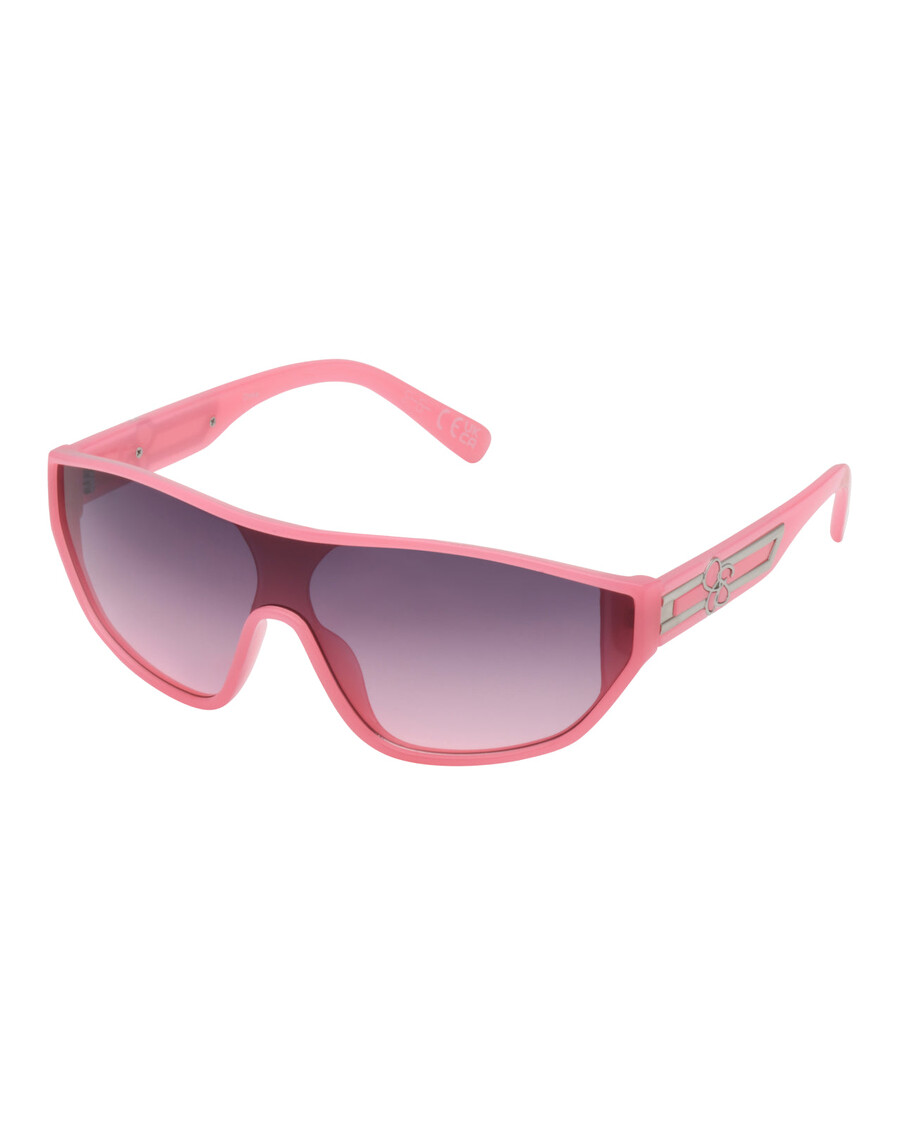 Jessica Simpson Wrap-Around Shield Sunglasses in Cream & Pink