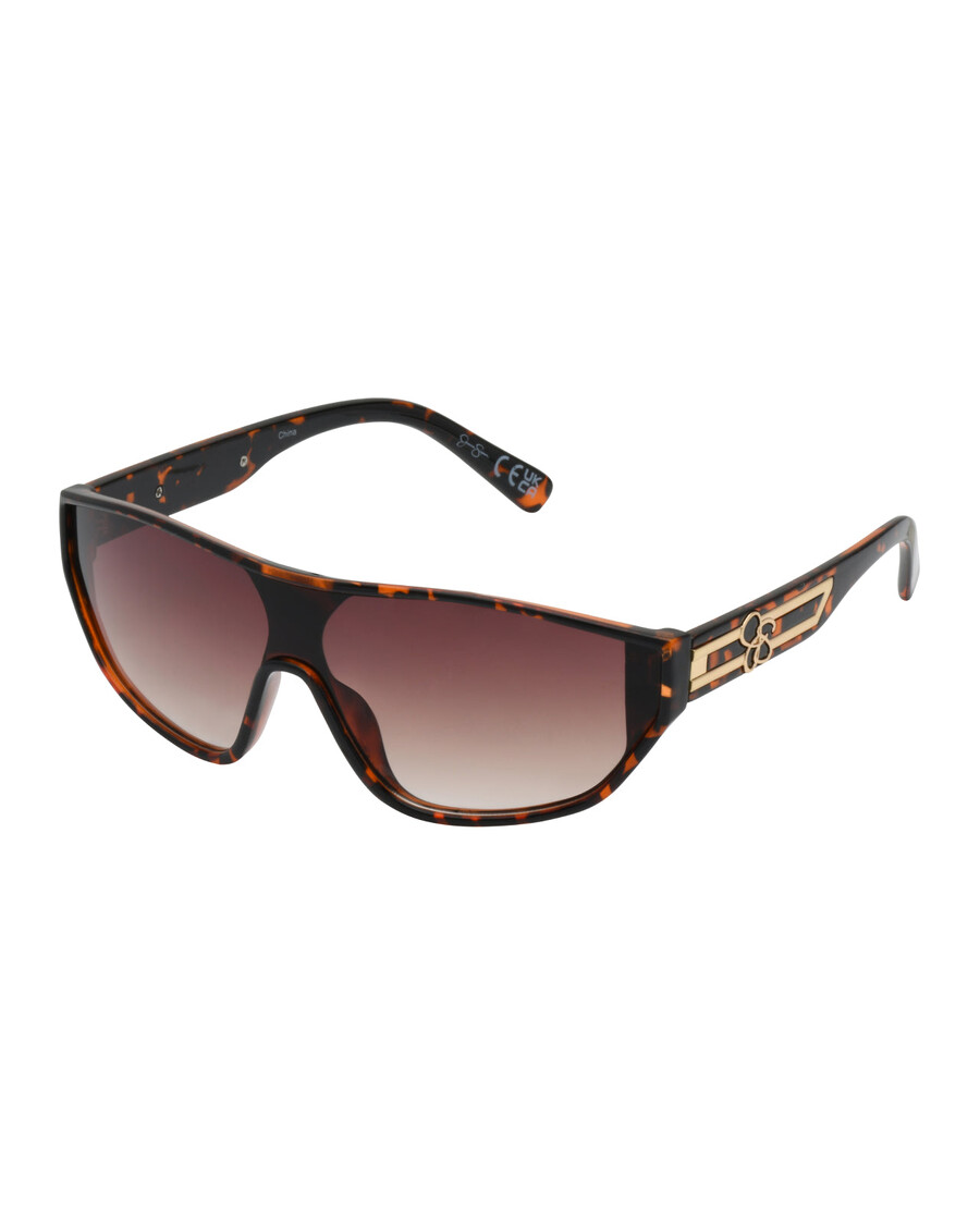 Jessica Simpson Wrap-Around Shield Sunglasses in Tortoise