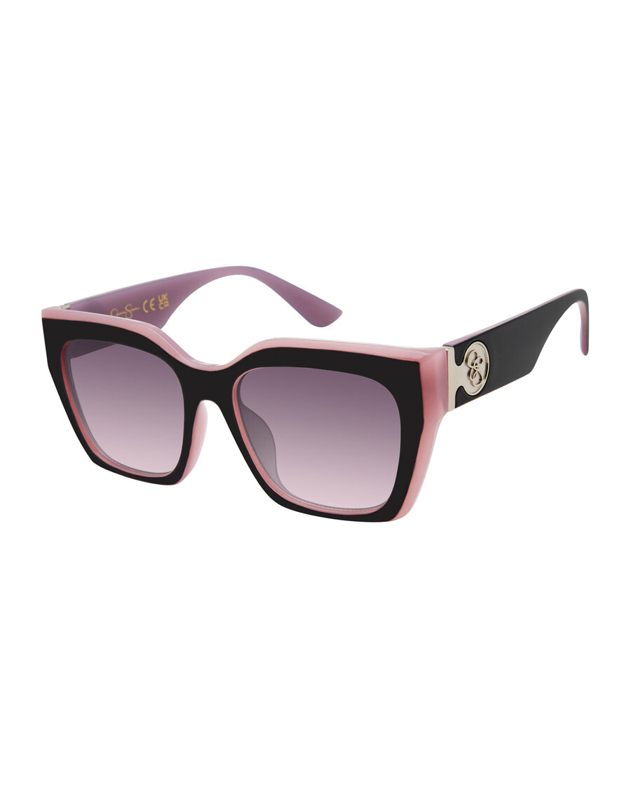 Jessica Simpson Retro Two Tone Cat Eye Sunglasses in Black & Mauve