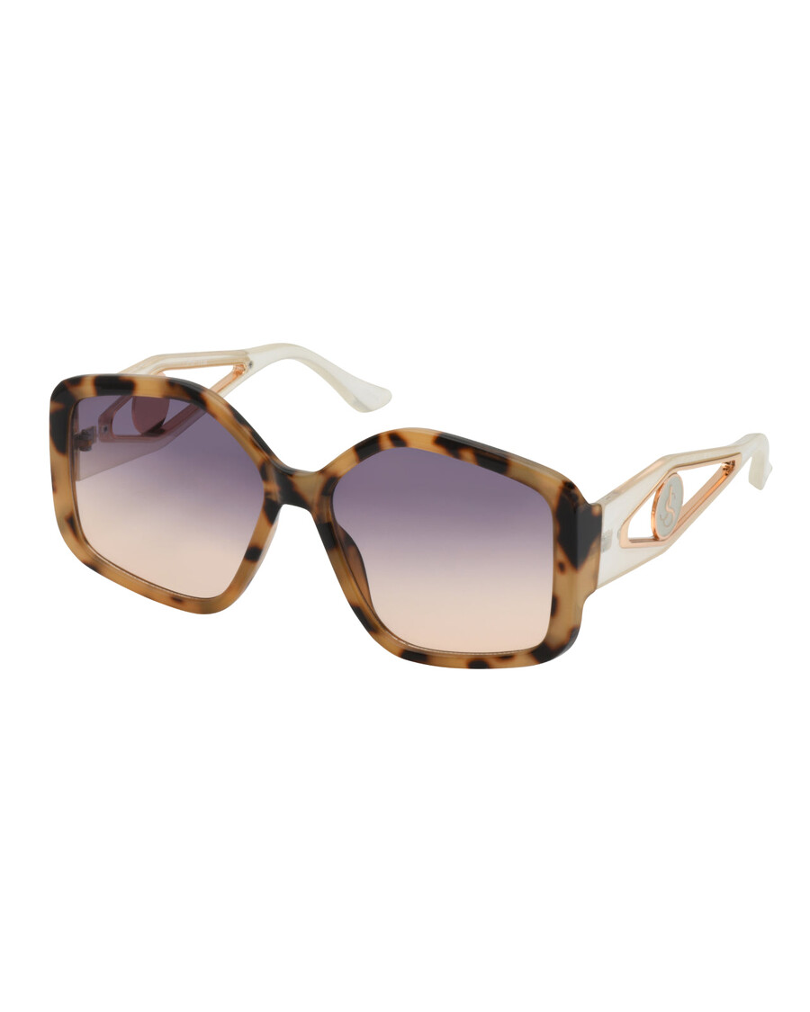 Jessica Simpson Oversized Geometric Sunglasses in Tortoise & Cream