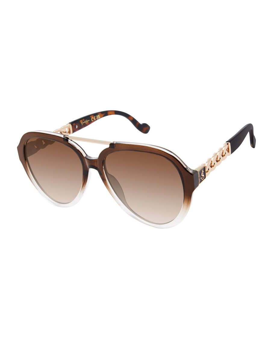 Jessica Simpson Modern Aviator Sunglasses in Brown Fade