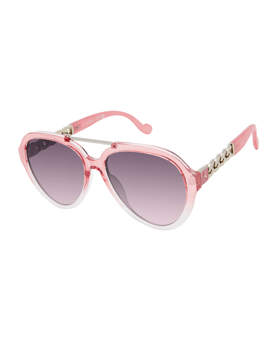 Jessica Simpson Modern Aviator Sunglasses in Cream to Pink Fade