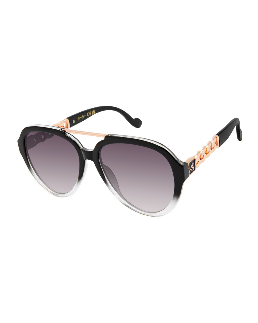 Jessica Simpson Modern Aviator Sunglasses in Black Fade