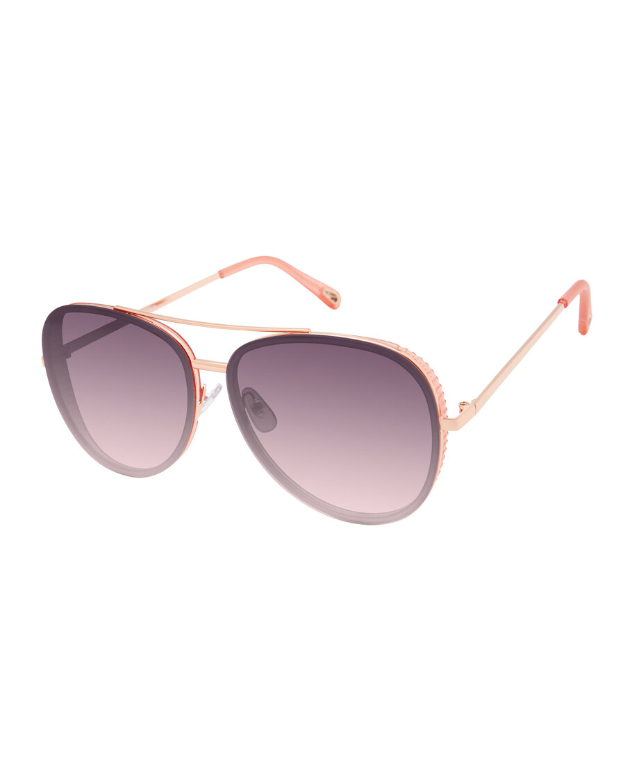 Jessica Simpson Glam Aviator Pilot Sunglasses in Rose Gold & Rose