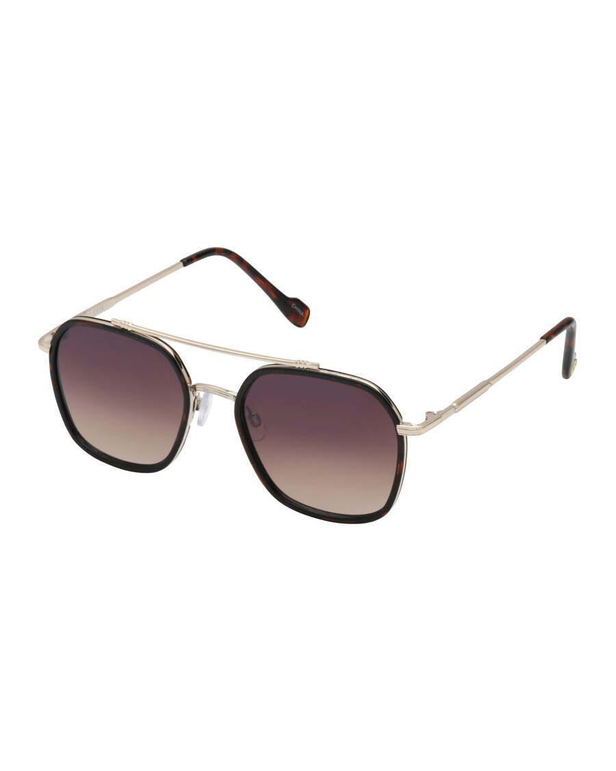 Jessica Simpson Square Metal Aviator Pilot Sunglasses in Gold & Tortoise