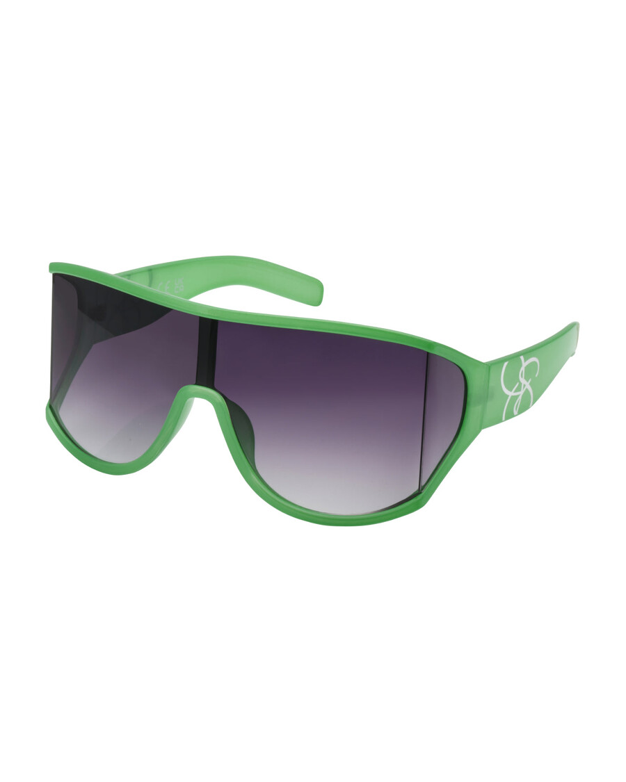 Jessica Simpson Oversized Square Wrap Shield Sunglasses in Green