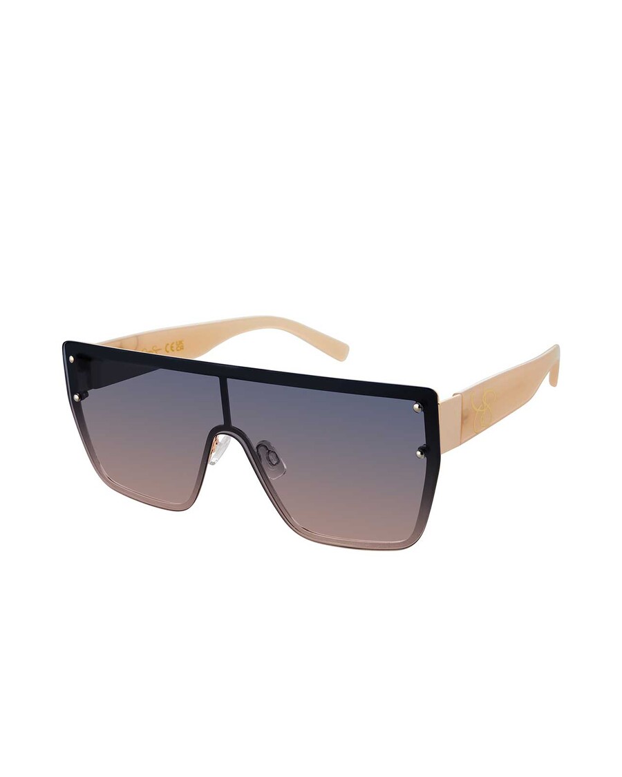 Jessica Simpson Retro 80's Sunglasses in Gold & Nude