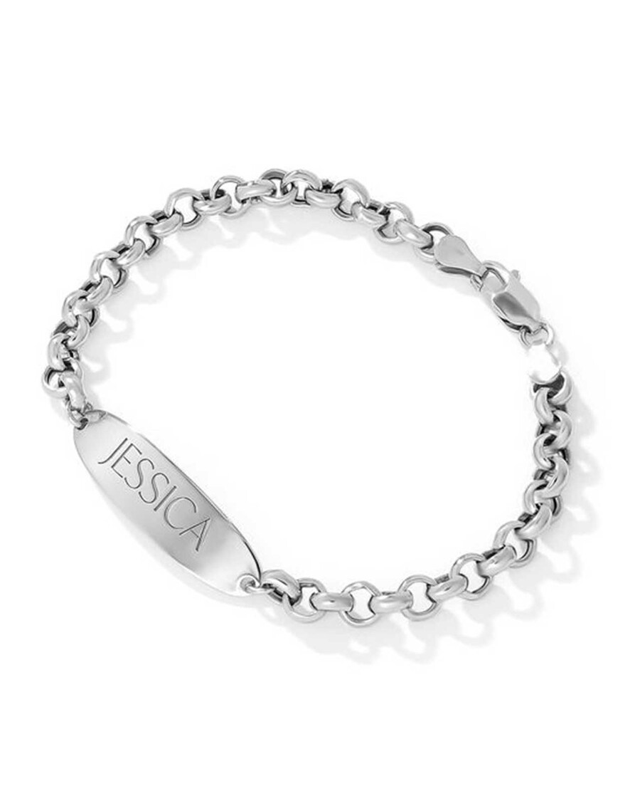 Jessica Simpson Personalized ID Bracelet in Sterling Silver