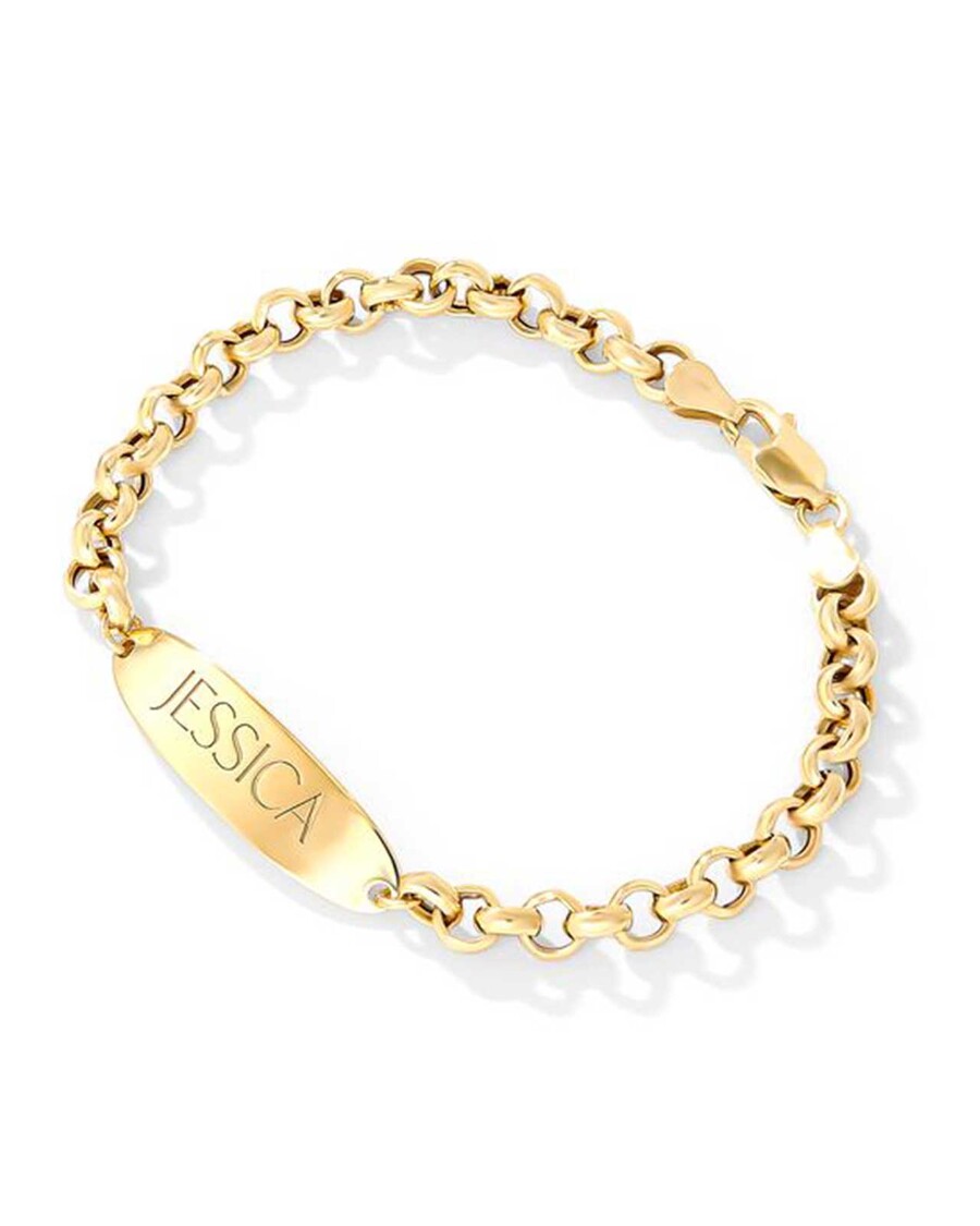 Jessica Simpson Personalized ID Bracelet in 18K Gold Plated