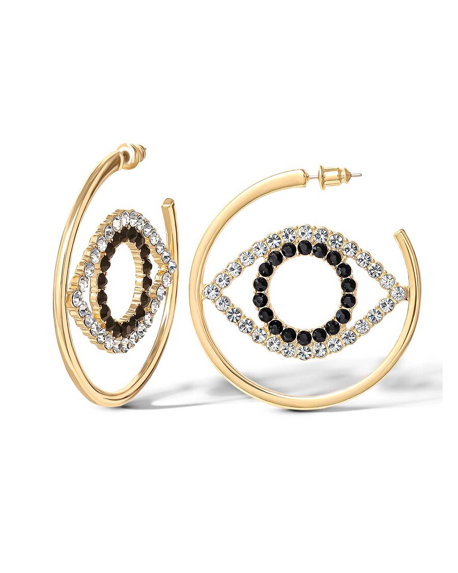 Jessica Simpson Crystal Eye Hoop Earrings