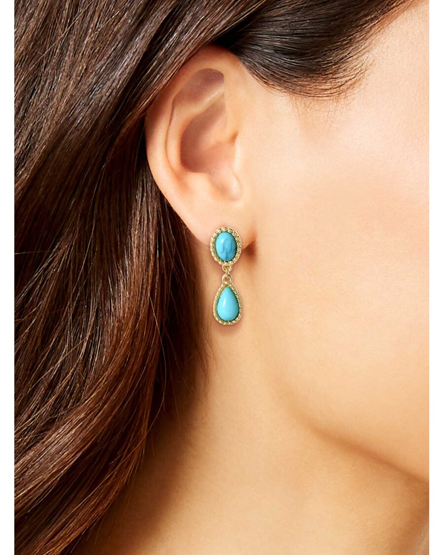 Jessica Simpson Turquoise Stone Drop Earrings