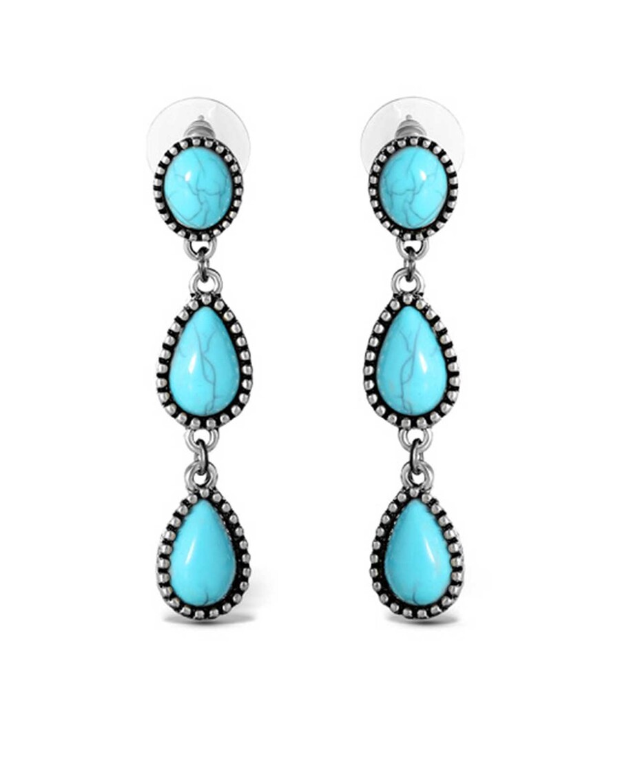 Jessica Simpson Three Stone Drop Earrings