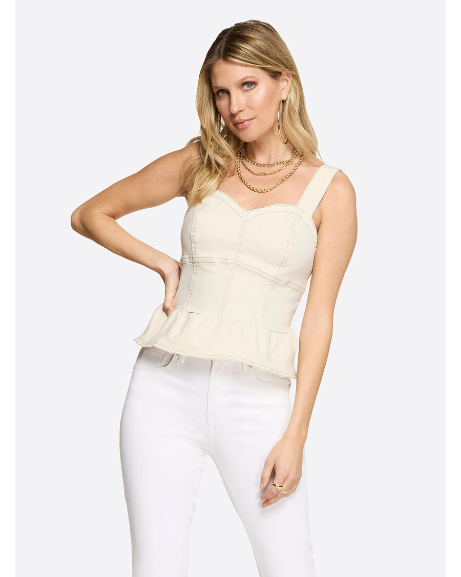 Jessica Simpson Denim Bustier in Ecru