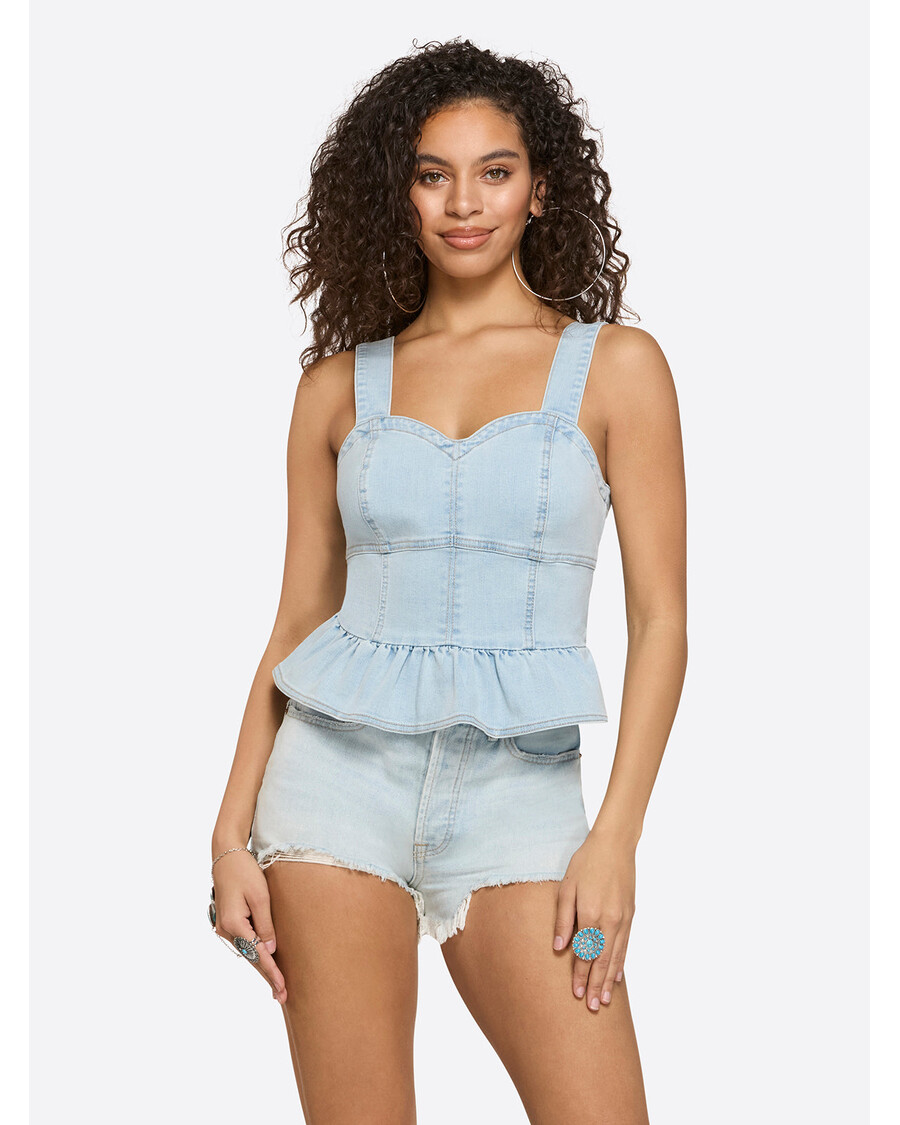 Jessica Simpson Denim Bustier in Buttercup