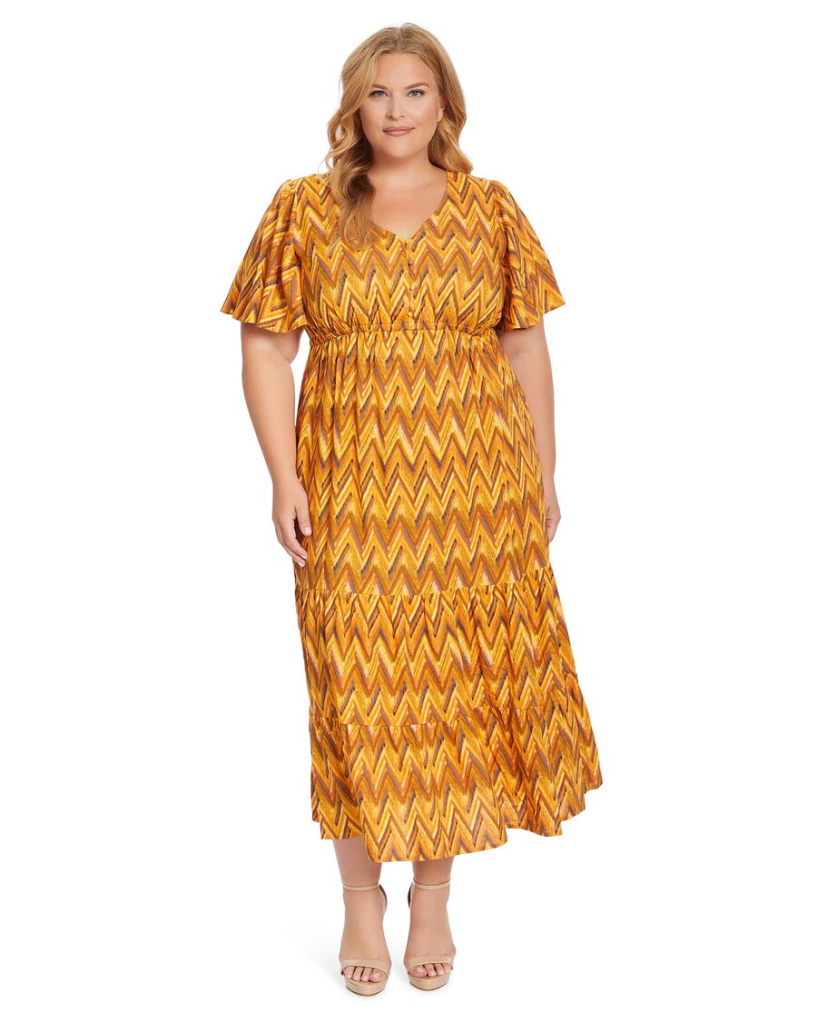 Jessica Simpson Naomi Dress in Ikat Chevron