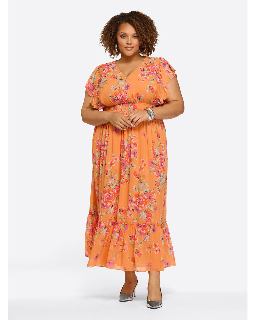 Jessica Simpson Althea Maxi Dress in Watercolor Roses