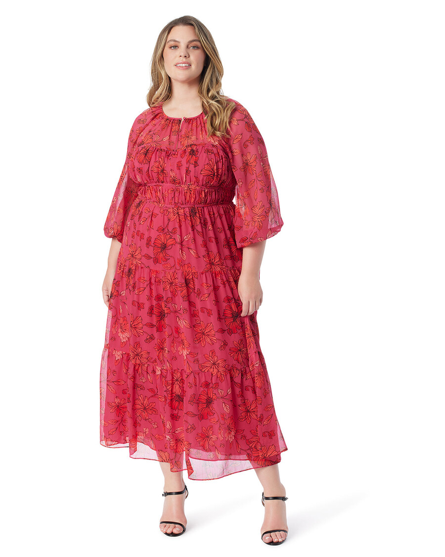 Jessica Simpson Adeline Maxi Dress in Outlined Blossoms