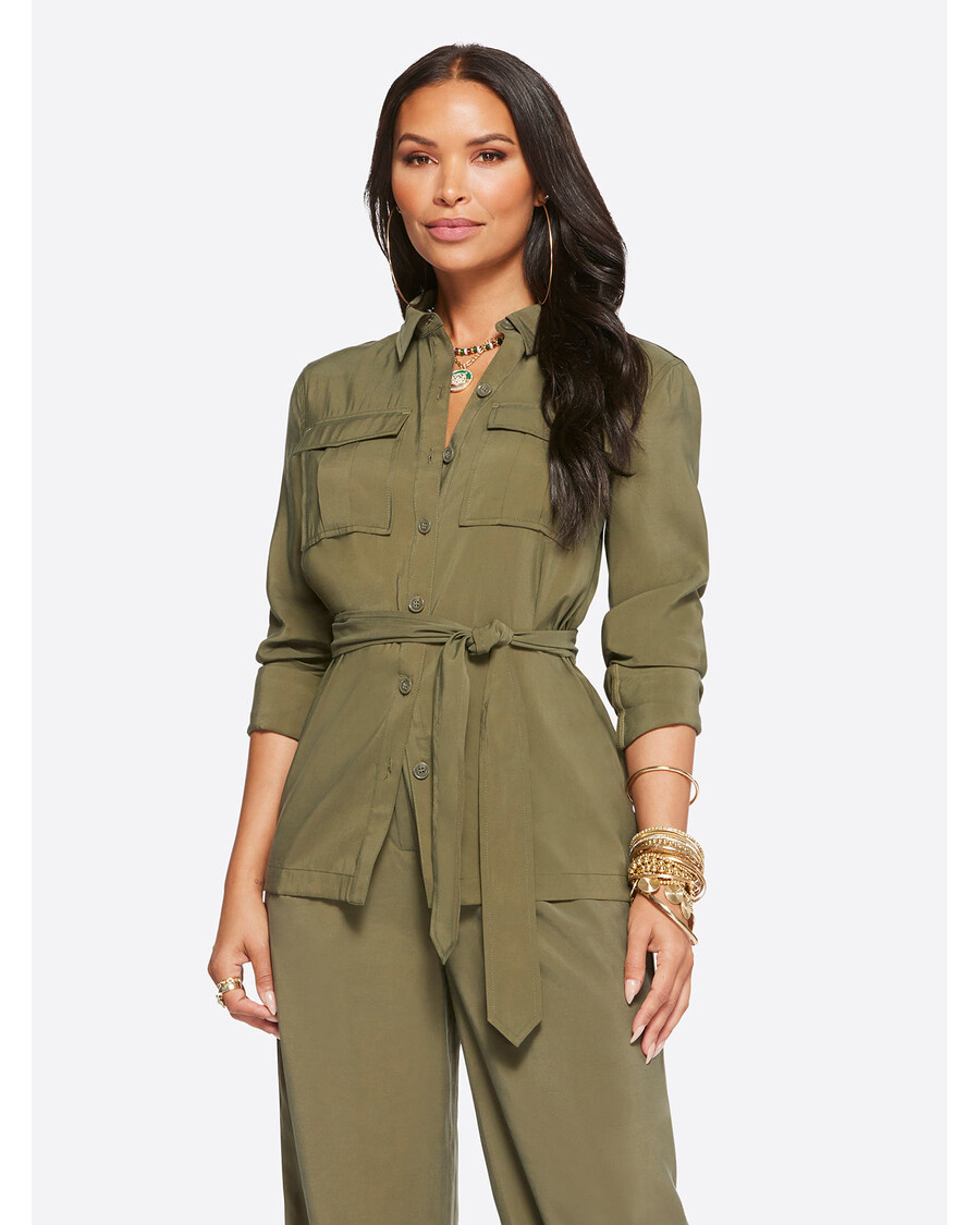 Jessica Simpson Jessa Jacket in Olive Night