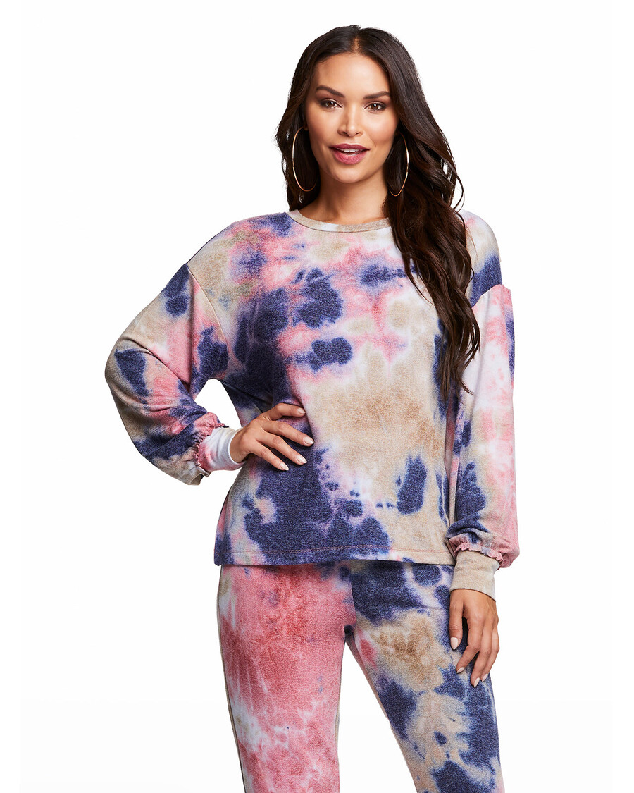 Jessica Simpson Rainey Tie Dye Top in Multi Tie Dye