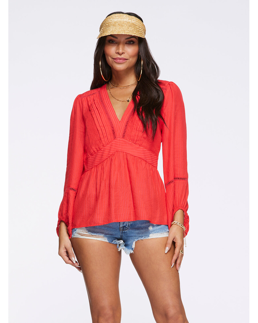 Jessica Simpson Briar Blouse in Hibiscus