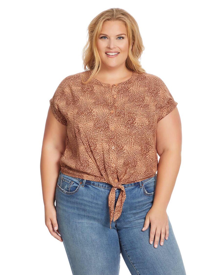 Jessica Simpson Louelle Blouse in Winding Leopard