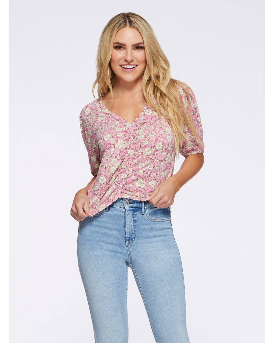 Jessica Simpson Murphy Tee in Wild Roses Botanical Dots