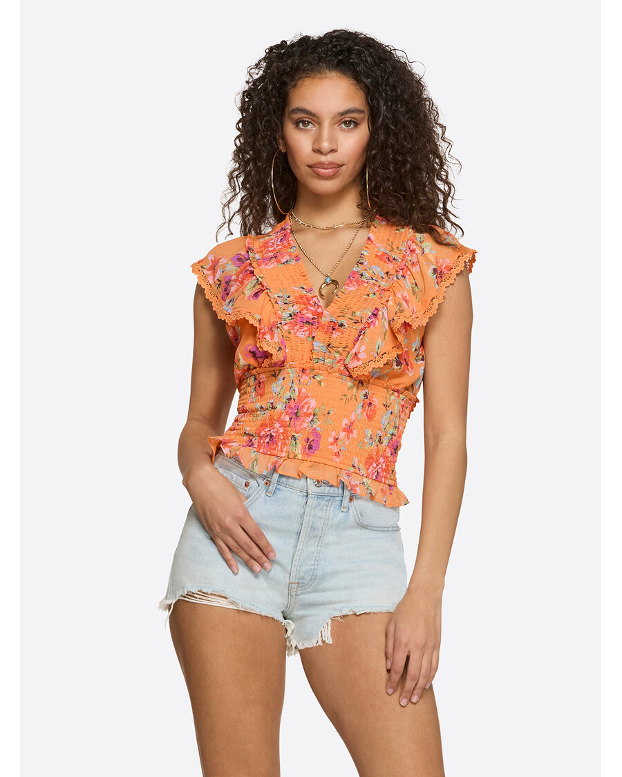 Jessica Simpson Lilianna Top in Watercolor Roses