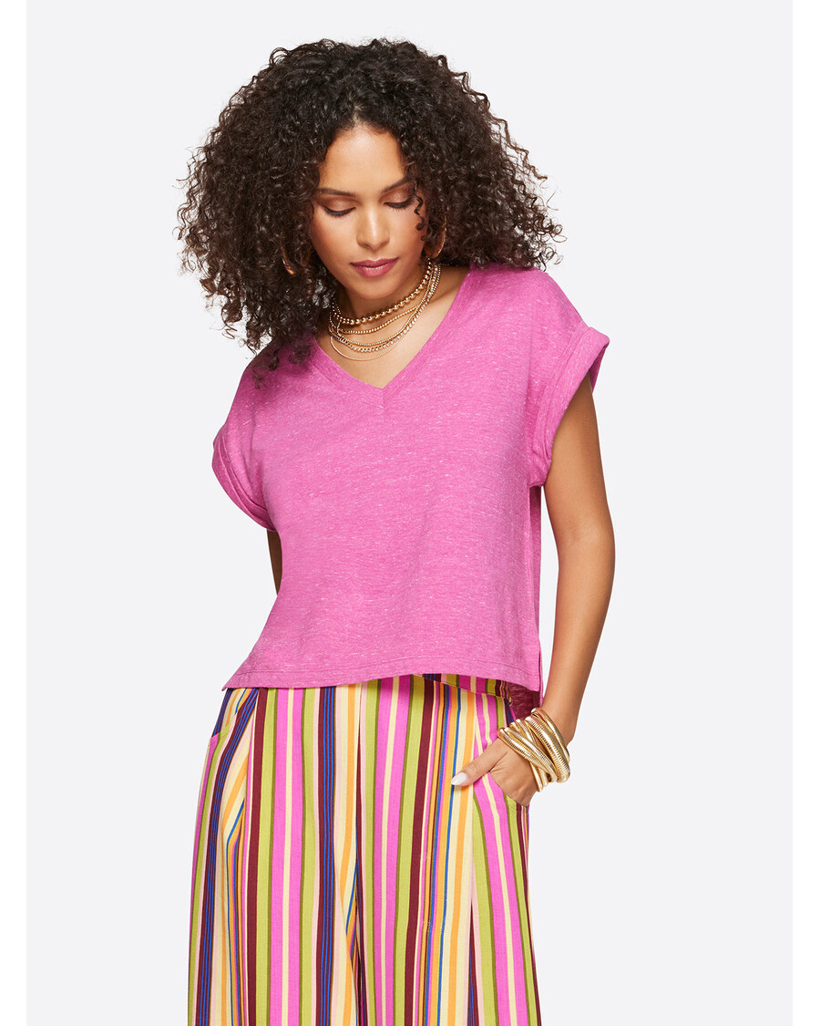 Jessica Simpson Hester Crop Tee in Rose Violet