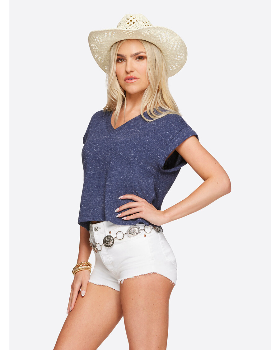 Jessica Simpson Hester Crop Tee in Medieval Blue